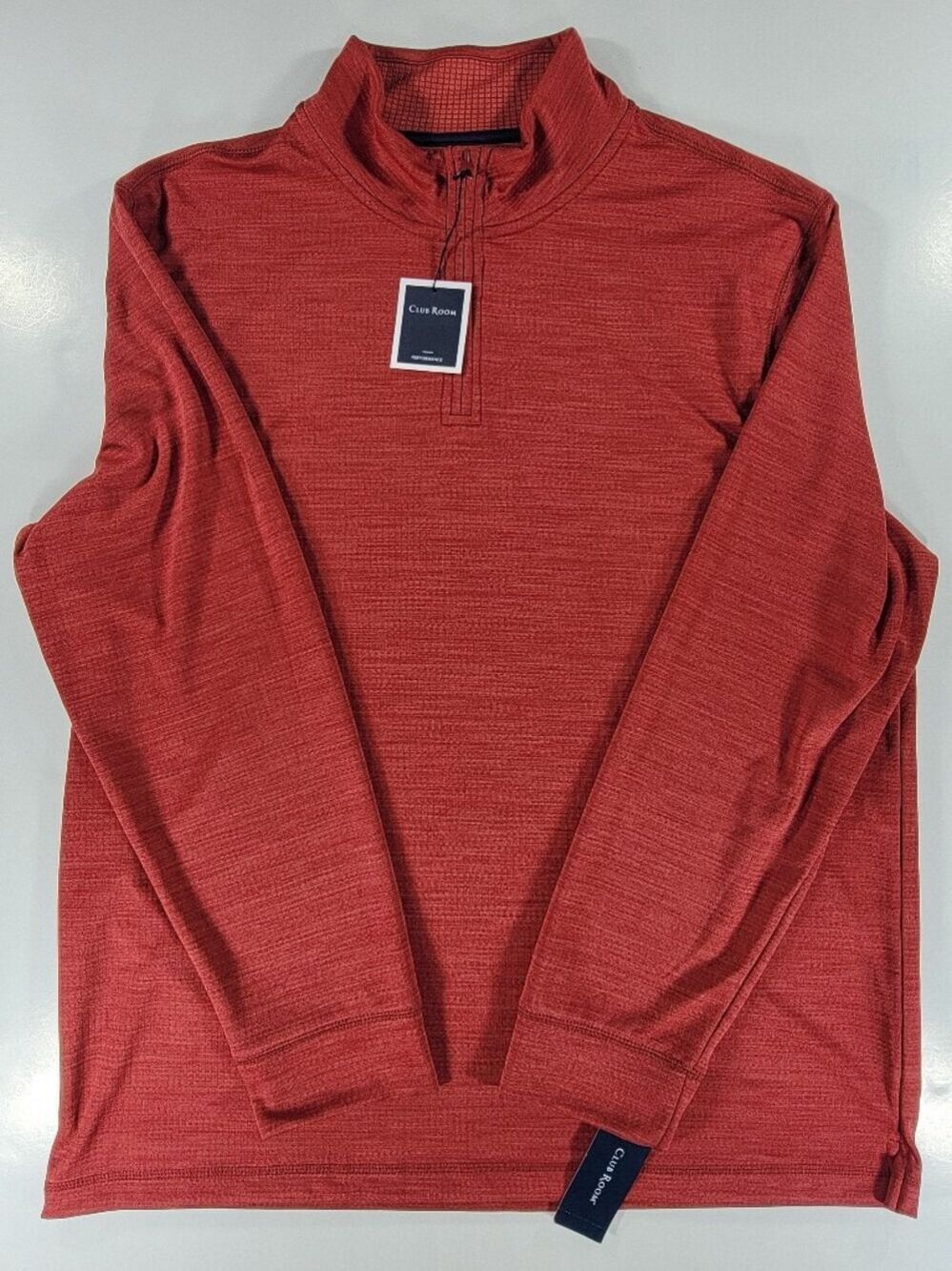 NEW Club Room Men's 1/4 Quarter-Zip Performance Pullover Karanda Red XL NWT